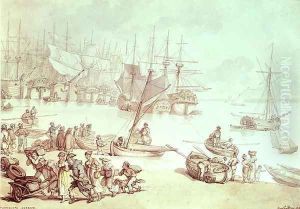 Portsmouth Harbour by Thomas Rowlandson