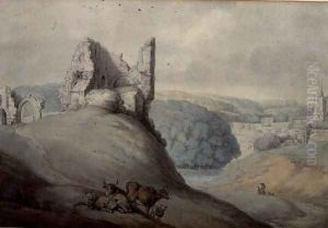 Harborough Castle, Yorkshire by Thomas Rowlandson