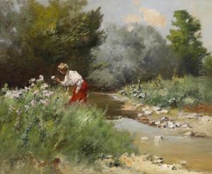 Flowers By The Stream by Antal Neogrady