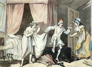 Damp Sheets, aquatinted by Thomas Malton 1748-1804, pub. 1791 by Thomas Rowlandson
