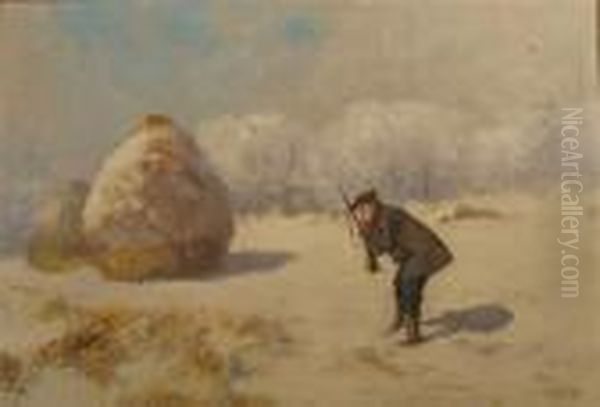 Huntsman In Winter Landscape - view 1