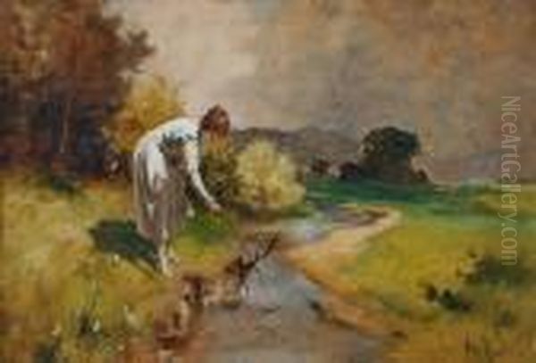 Junge Dame Am Bach - view 1