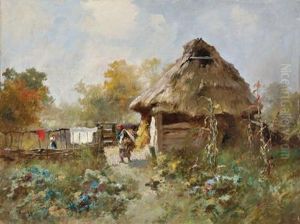 Bauerliche Idylle by Antal Neogrady