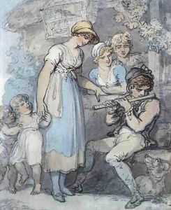 The Flute Player by Thomas Rowlandson