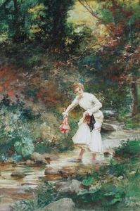 On The Stream Bank by Antal Neogrady