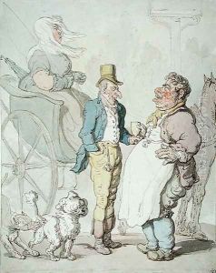 Slender Billy, Travellers taking refreshment by Thomas Rowlandson