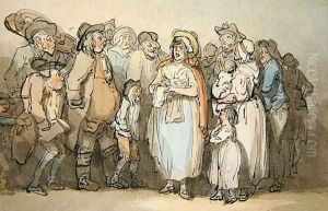 The Ballad Singer by Thomas Rowlandson
