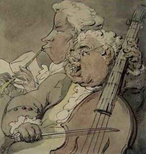 Two Musicians, c.1774 by Thomas Rowlandson