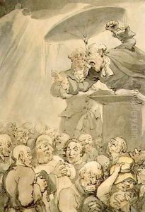 William Field 1768-1851 Preaching by Thomas Rowlandson