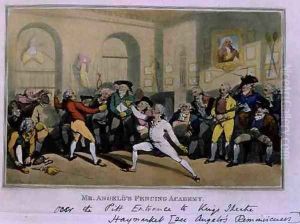 Mr Angelos Fencing Academy, 1791 by Thomas Rowlandson