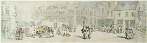 The High Street on Market day, Newport, Isle of Wight, c.1797-1800 by Thomas Rowlandson