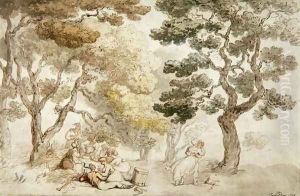 The Picnic by Thomas Rowlandson