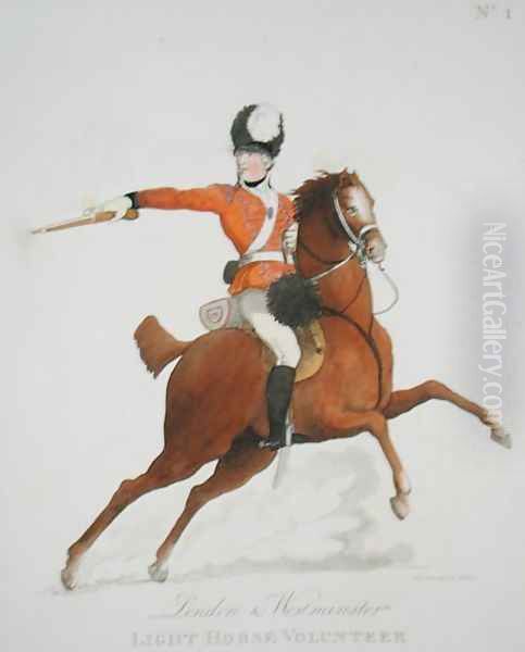London and Westminster Light Horse Volunteer, plate 1 from Loyal Volunteers of London and Environs, published 1798 - view 1