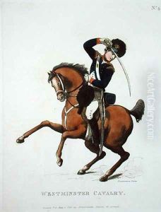Westminster Cavalry Volunteer, plate 4 from Loyal Volunteers of London and Environs, published 1798 by Thomas Rowlandson