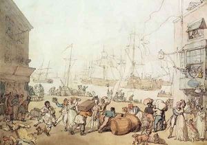 Portsmouth Point, 1811 2 by Thomas Rowlandson