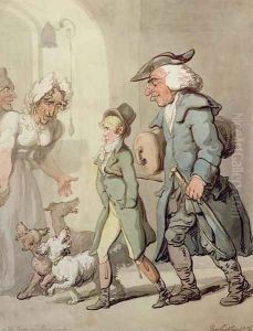 The Bear and Bear Leader - passing the Hotel dAngleterre, 1776