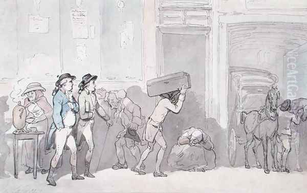 Rowlandson and Wigstead 1745-93 Arriving at an Inn - view 1