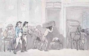 Rowlandson and Wigstead 1745-93 Arriving at an Inn by Thomas Rowlandson