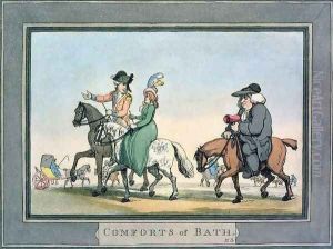 The Morning Ride, plate 5 from Comforts of Bath, 1798 by Thomas Rowlandson