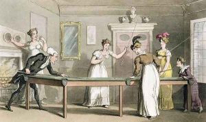 The Billiard Table, from The Tour of Dr Syntax in search of the Picturesque, by William Combe, published 1812 by Thomas Rowlandson