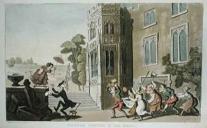 Doctor Syntax and the Bees, from The Tour of Dr Syntax in search of the Picturesque, by William Combe, published 1812 by Thomas Rowlandson