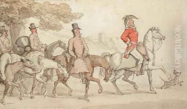 Illustrations for The Military Adventures of Johnny Newcome: 'Dashed with his suite for Santarem that night by John Mitford 1782-1831 - view 1