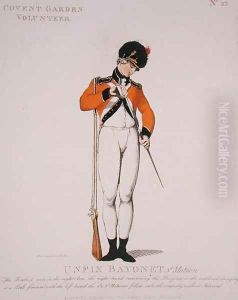 Covent Garden Volunteer, plate 23 from Loyal Volunteers of London and Environs, published 1798 by Thomas Rowlandson