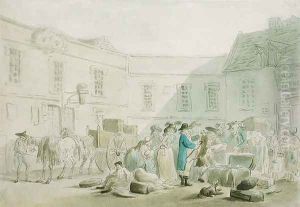 The Customs House at Boulogne - verso Graphite Sketch of Horses, Carriages and Buildings The Customs House at Boulogne - verso Graphite Sketch of Horses, Carriages and Buildings