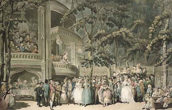 Vauxhall, engraved by Robert Pollard 1755-1838 and aquatinted by Francis Jukes 1747-1812, pub. by John Raphael Smith, 1785 - view 1