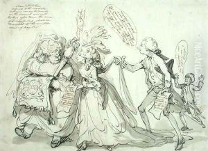 Pitt and his Allies in his Fight for the Regency, 1788 by Thomas Rowlandson
