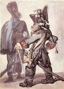 No.2160 Frederick the Great 1712-86 and One of his Officers by Thomas Rowlandson