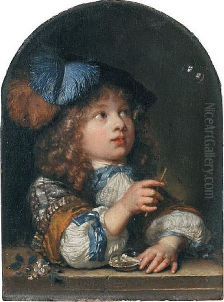 A Young Boy Making Bubbles - view 1