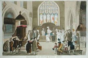 Marriage of Doctor Dicky Bend, from The Tour of Dr Syntax in search of the Picturesque, by William Combe, published 1812
