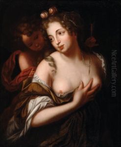 Venus And Amor by Caspar Netscher
