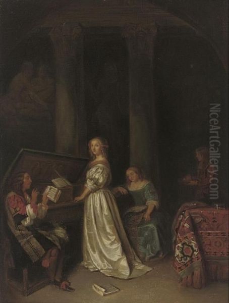 Elegant Company Making Music In An Interior - view 1
