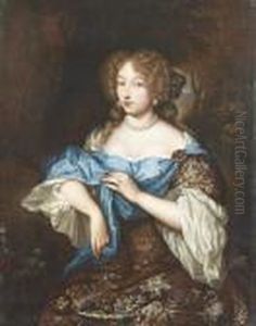 "portrait D'une Dame De Qualite". by Caspar Netscher