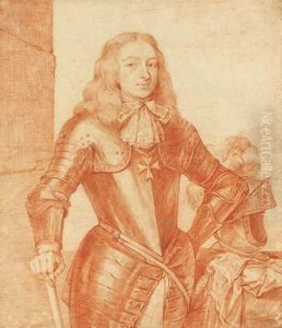 Portrait D'homme En Arme by Caspar Netscher