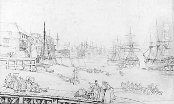 The Thames at Deptford, London, with figures in the foreground - view 1