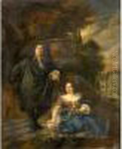 Couple D'elegants Dans Un Paysage - view 1