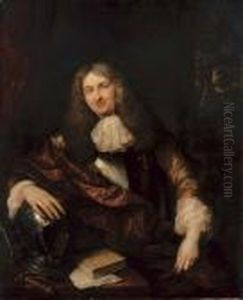 Portrait Of Adolf Hendrik Van 
Raesfelt, Seated,three-quarter-length, In A Breastplate And A Gold Coat 
With A Whitecravat, His Right Hand Resting On His Helmet, A Moonlit 
Landscapebeyond