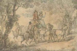 A highwayman holding up a phaeton A highwayman holding up a phaeton