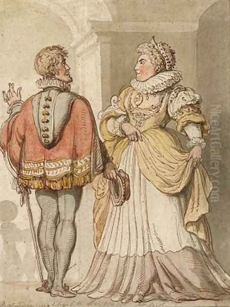 Elizabeth and Sir Walter Raleigh - view 1