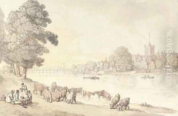 The bridge at Kingston from Hampton Wick side, London - view 1