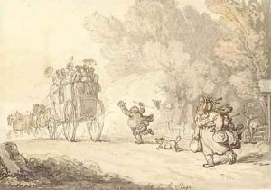 'rs Bundle in a rage by Thomas Rowlandson