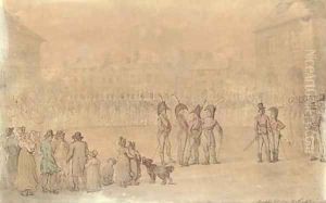 Review of the Brackley volunteers, Northamptonshire by Thomas Rowlandson