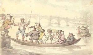 A river ferry on the Thames by Thomas Rowlandson