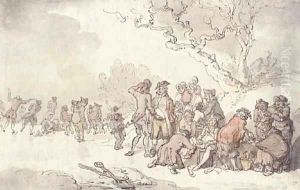 A skating party on the Serpentine, London