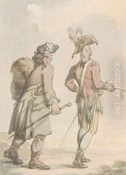 An infantry officer with his soldier-servant - view 1