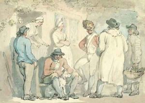 At the inn door by Thomas Rowlandson