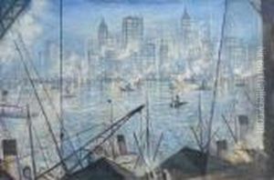 New York, Night by Christopher R. Wynne Nevinson